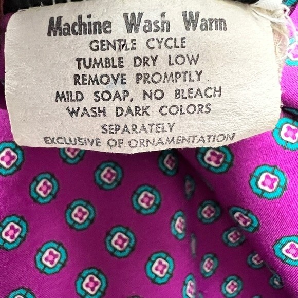 Vintage 70's purple and teal geometric shirt dress. Button Down Collared. Size L - Picture 10 of 14